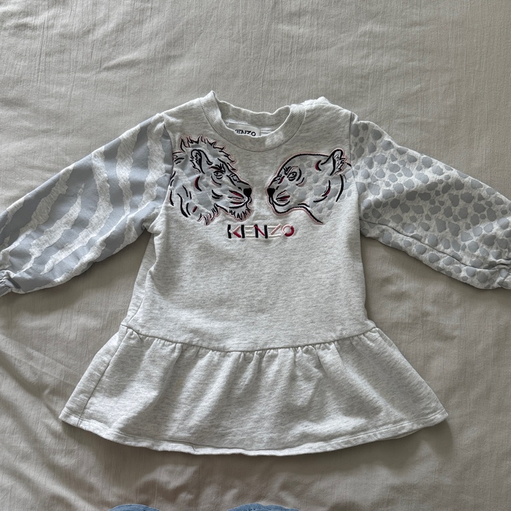 Kenzo Gray Kids Sweatshirt with Animal Design